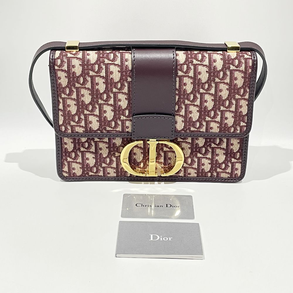 Christian Dior(クリスチャンディオール) 30モンテーニュ オブリーク 斜め掛け ショルダーバッグ キャンバス/レザー レディース【中古A】20240421