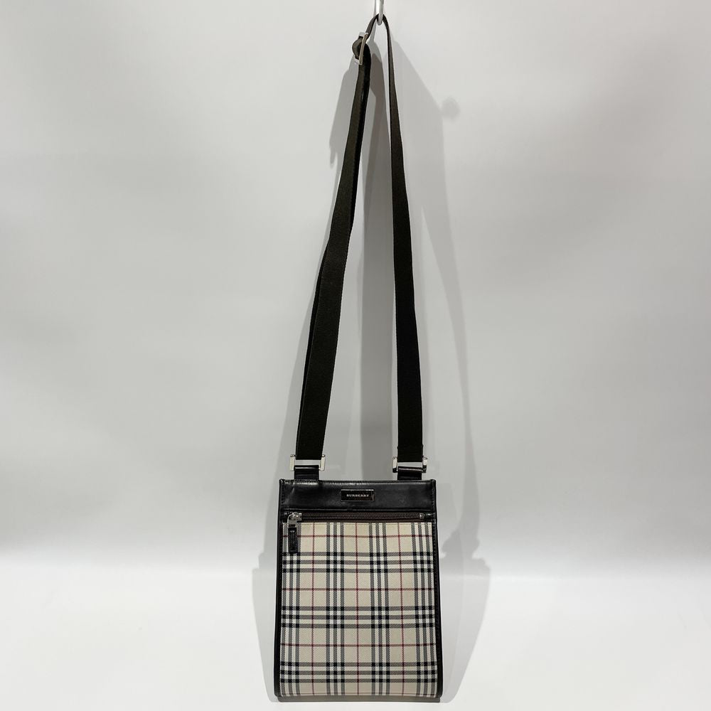 BURBERRY(バーバリー) チェック 斜め掛け ショルダーバッグ キャンバス/レザー レディース【中古B】20240414