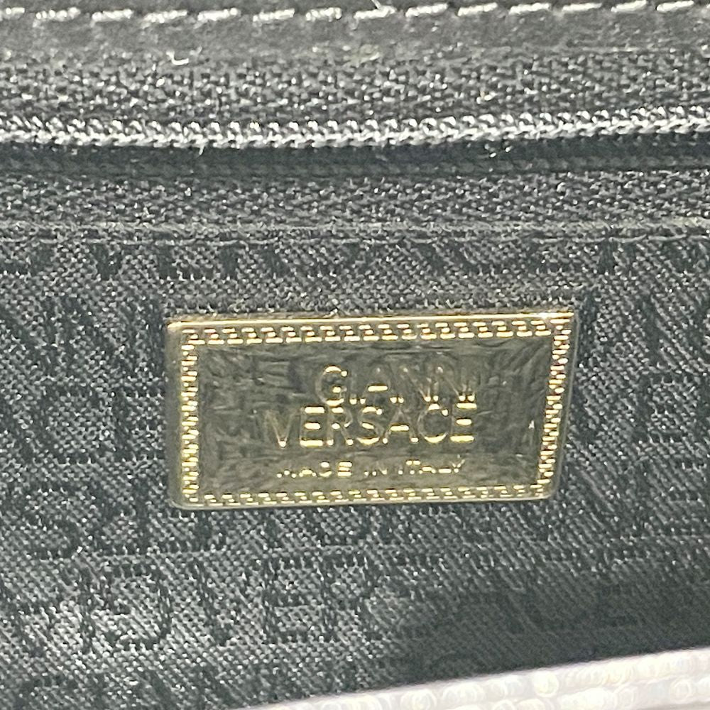 Gianni Versace(ジャンニ・ヴェルサーチ) メデューサ グレカ 型押し ヴィンテージ ハンドバッグ レザー レディース【中古B】20240413