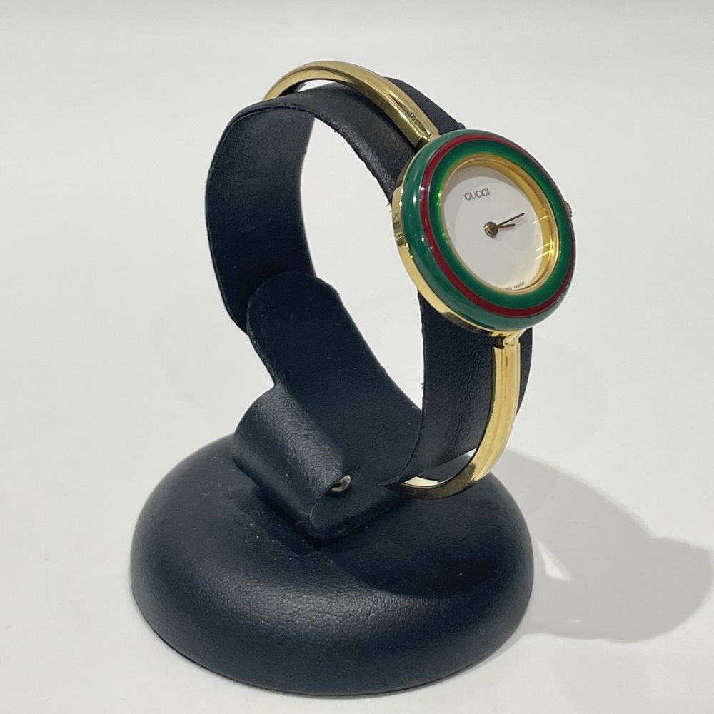 中古AB/使用感小】GUCCI グッチ チェンジベゼル シェリーライン クォーツ 替えベゼル×11 レディース 腕時計 11/12.2  ゴールド20464022