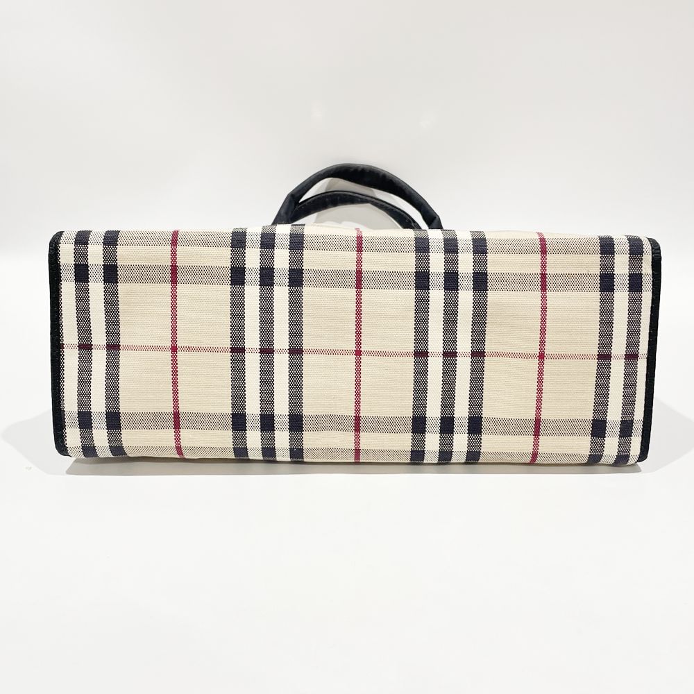 BURBERRY(バーバリー) ロンドン チェック スクエア型 ハンドバッグ キャンバス/レザー レディース【中古B】20240420