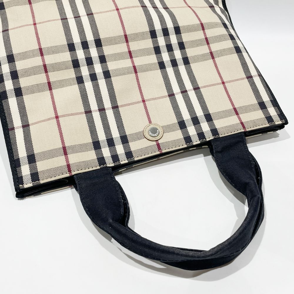 BURBERRY(バーバリー) ロンドン チェック スクエア型 ハンドバッグ キャンバス/レザー レディース【中古B】20240420