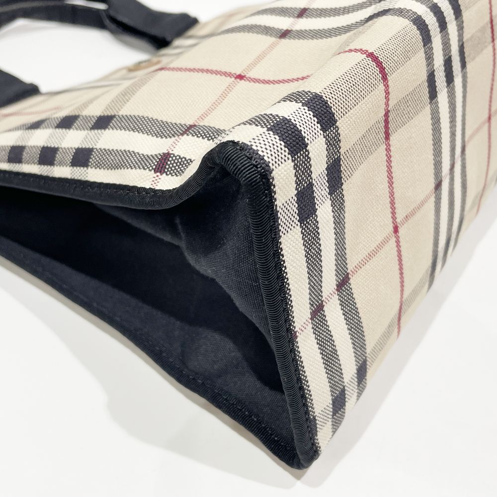 BURBERRY(バーバリー) ロンドン チェック スクエア型 ハンドバッグ キャンバス/レザー レディース【中古B】20240420