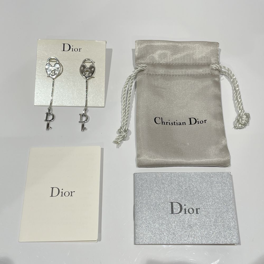 Christian Dior(クリスチャンディオール) Dロゴ ハート カデナ キー チェーン スタッド スイング ヴィンテージ ピアス メタル レディース【中古AB】20231104