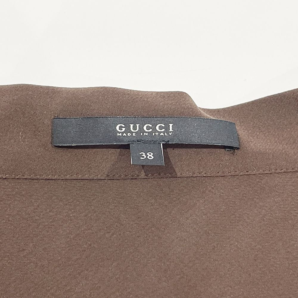 GUCCI(グッチ) リボン GGボタン サイドジップ 38 2008年 210585 ブラウス シルク/ポリウレタン レディース【中古AB】20240421