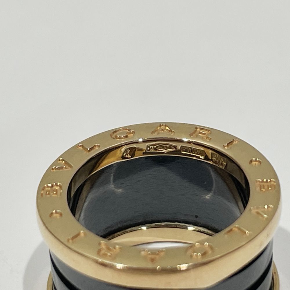 中古AB/使用感小】BVLGARI ブルガリ ビーゼロワン B.zero1 4バンド K18PG セラミック レディース リング・指輪 47/7号  ピンクゴールド×ブラック20464457