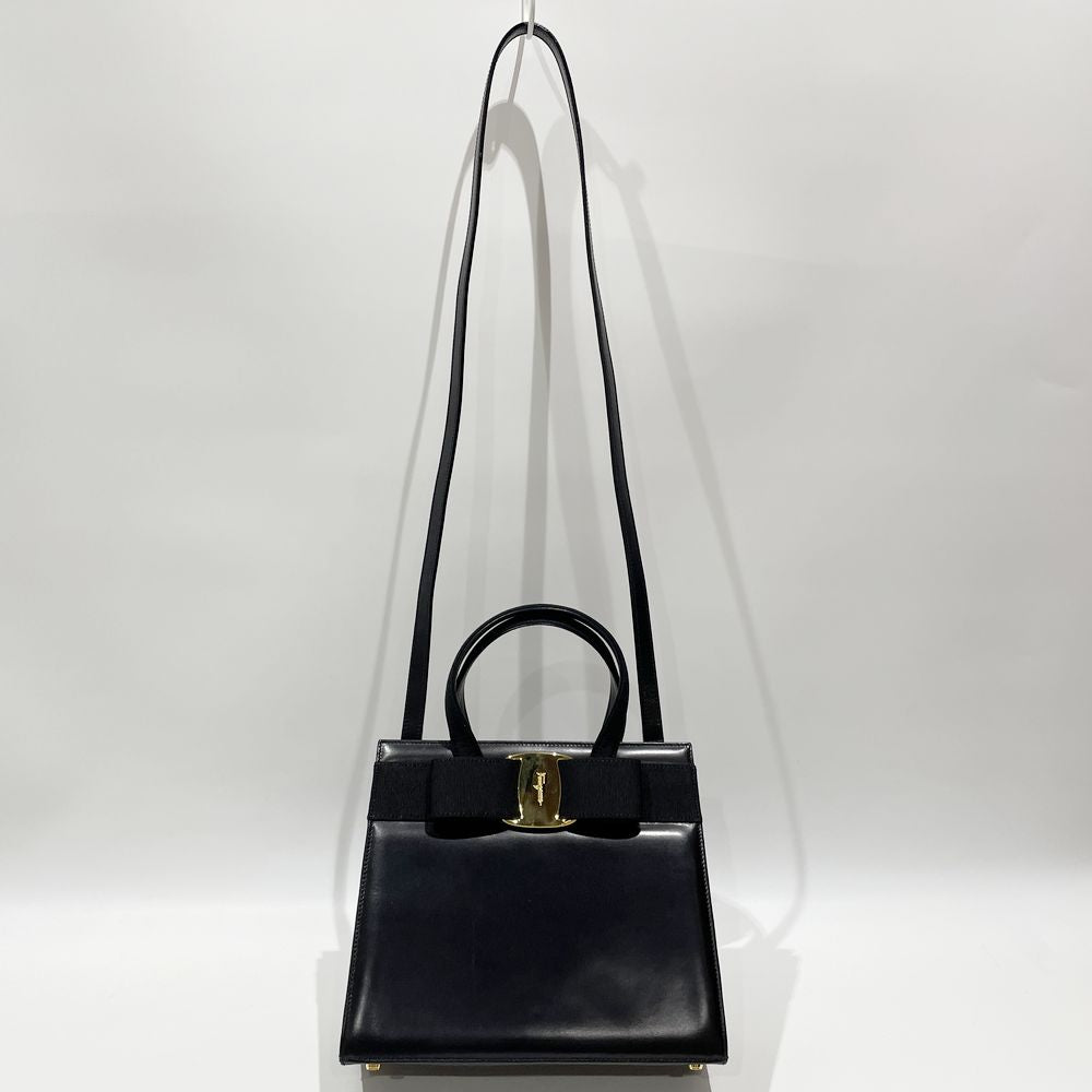 Salvatore Ferragamo(サルヴァトーレフェラガモ) ヴァラ リボン 2WAY BA214178 ハンドバッグ レザー レディース【中古B】20240427