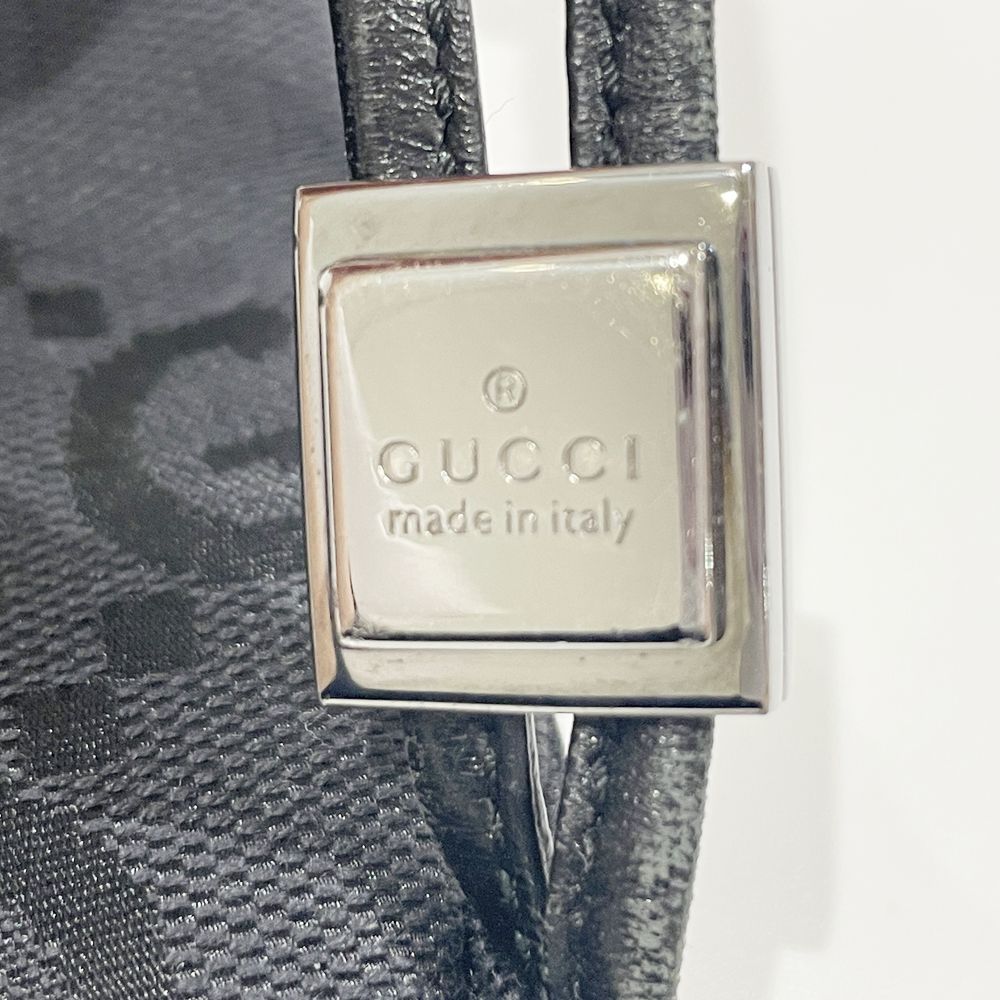 GUCCI(グッチ) ロゴ プレート 巾着 039.1046 ポーチ GGキャンバス/レザー レディース【中古B】20240427