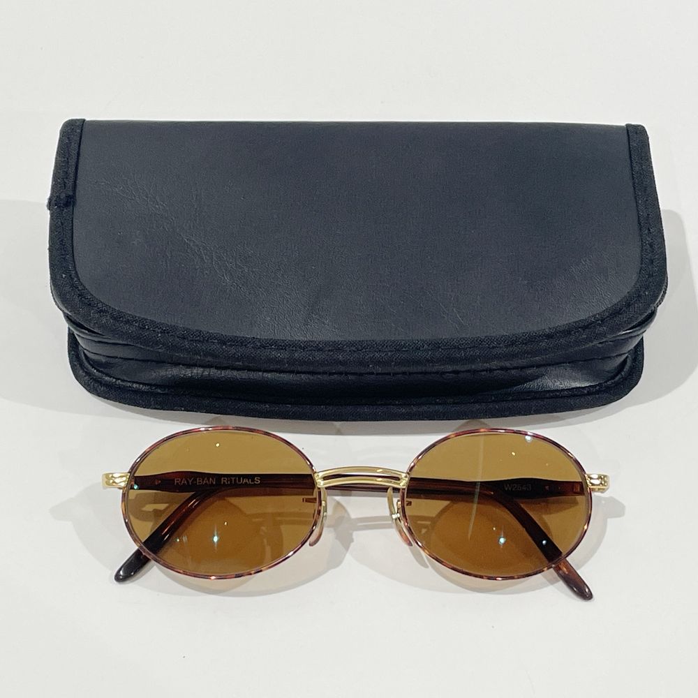 中古AB/使用感小】Ray-Ban レイバン RITUALS B＆L オーバル デミ柄 度入り ユニセックス サングラス W2543  ブラウン20465088