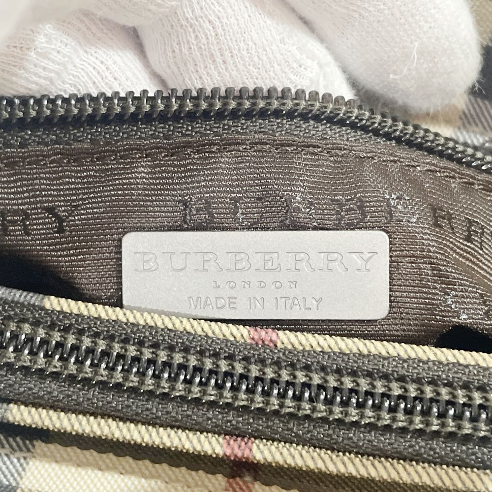 BURBERRY(バーバリー) ロゴ プレート チェック ハンドバッグ PVC/レザー レディース【中古AB】20240511