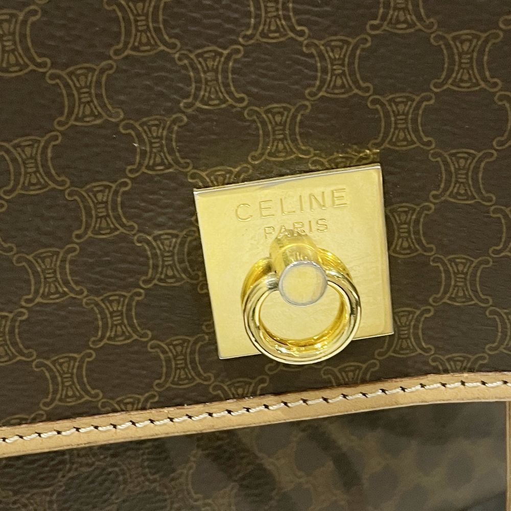 CELINE(セリーヌ) マカダム リング金具 ヴィンテージ リュック・デイパック PVC/レザー レディース【中古B】20240511