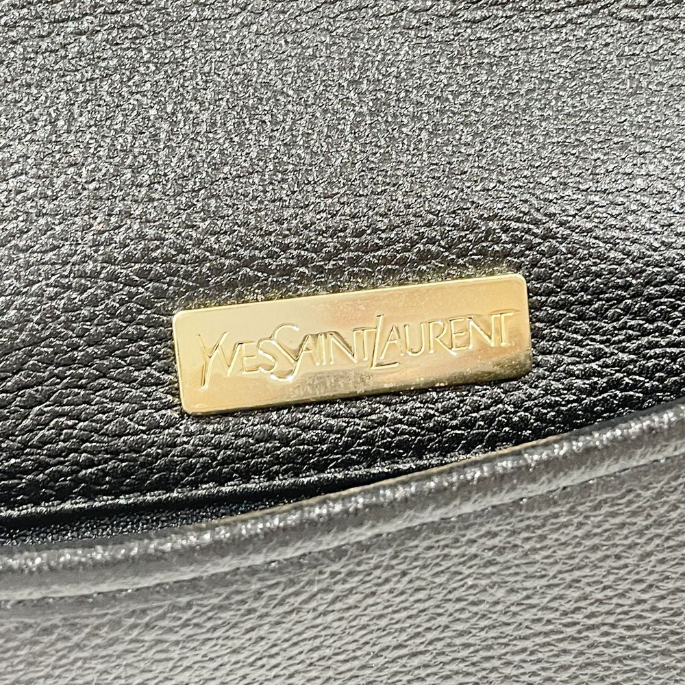 YVES SAINT LAURENT(イヴ・サンローラン) YSL ロゴ プレート ヴィンテージ 斜め掛け ショルダーバッグ レザー レディース【中古AB】20240511