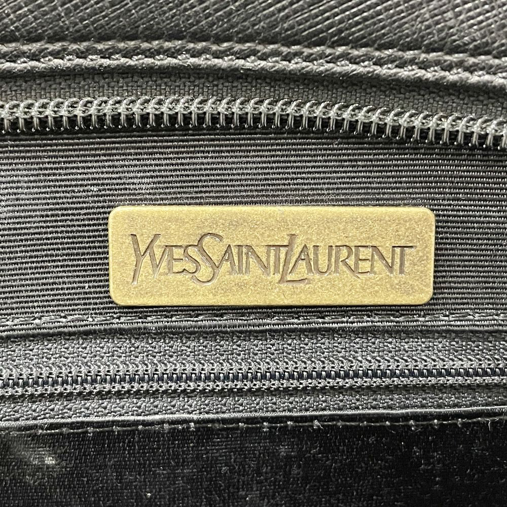 YVES SAINT LAURENT(イヴ・サンローラン) ロゴ 編み込み ヴィンテージ 肩掛け ショルダーバッグ レザー レディース【中古B】20240503