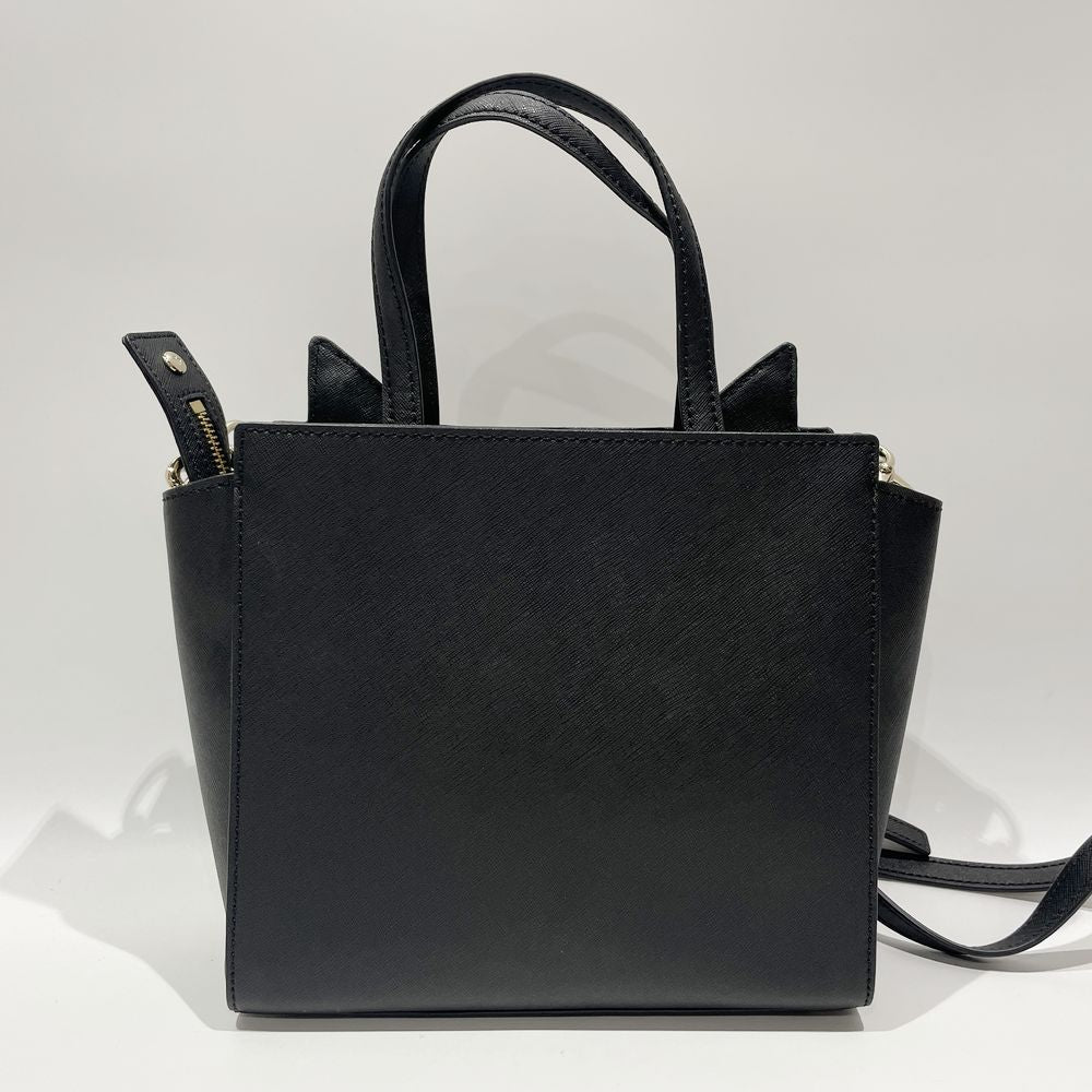 中古AB/使用感小】Kate Spade ケイトスペード キャット 猫 2WAY レディース ハンドバッグ PXRU7047 ブラック20465499