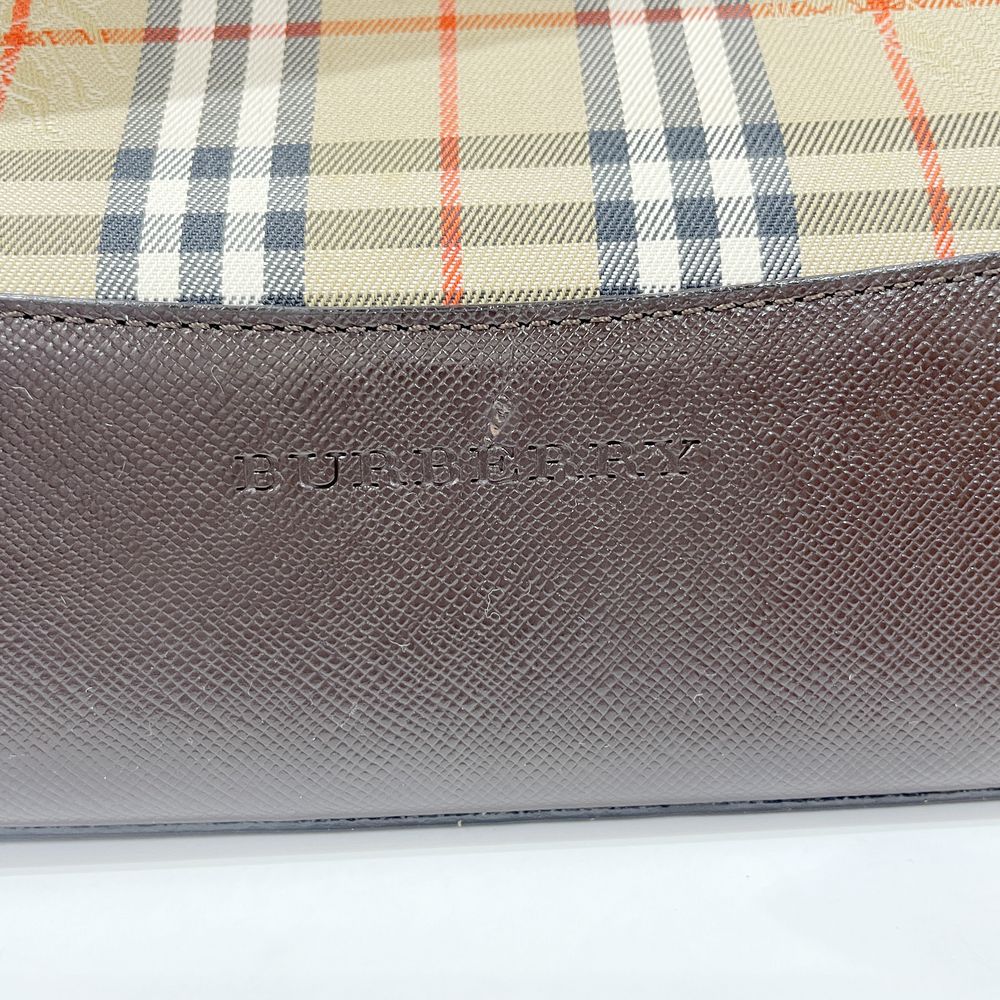 中古B/標準】BURBERRY バーバリー ロゴ プレート チャーム付き チェック ワンショルダー レディース ショルダーバッグ  ベージュ×ブラウン20465502