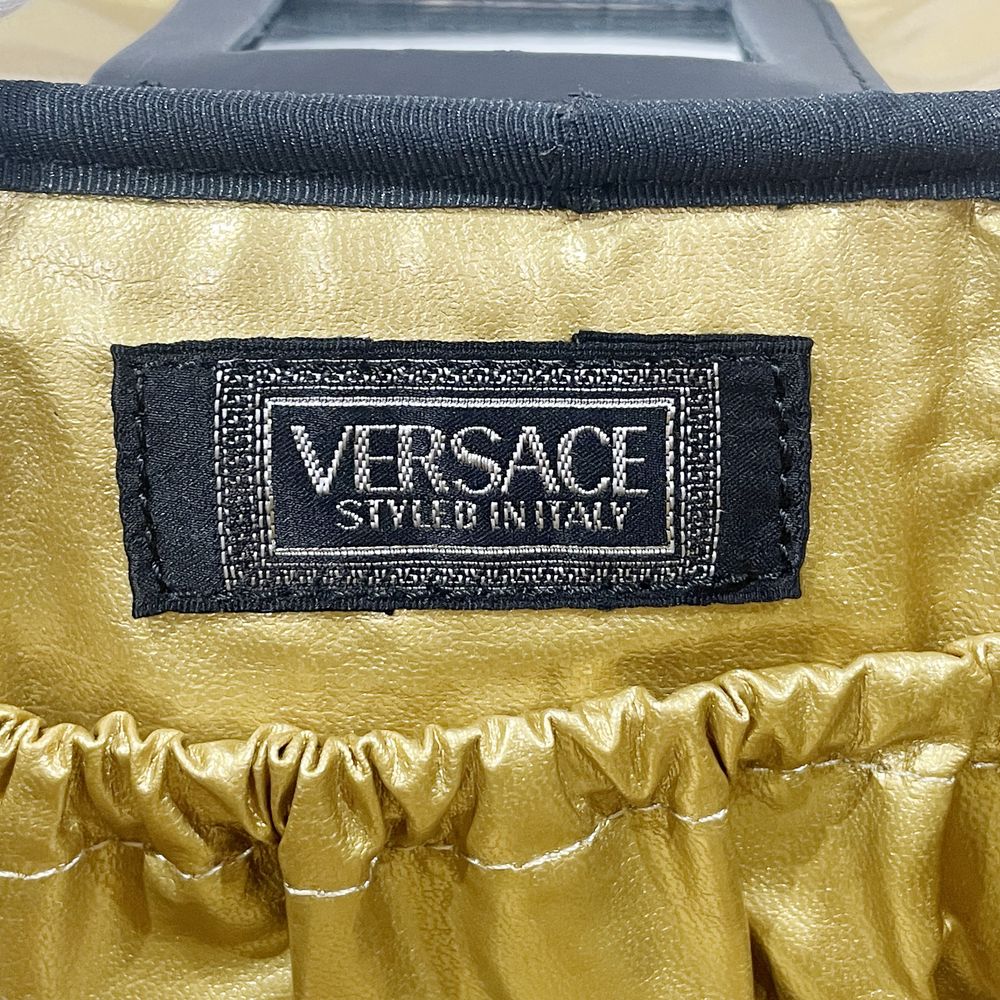 Gianni Versace(ジャンニ・ヴェルサーチ) サンバースト フラワープリント バニティ ミニ ヴィンテージ ハンドバッグ PVC/レザー レディース【中古AB】20240511