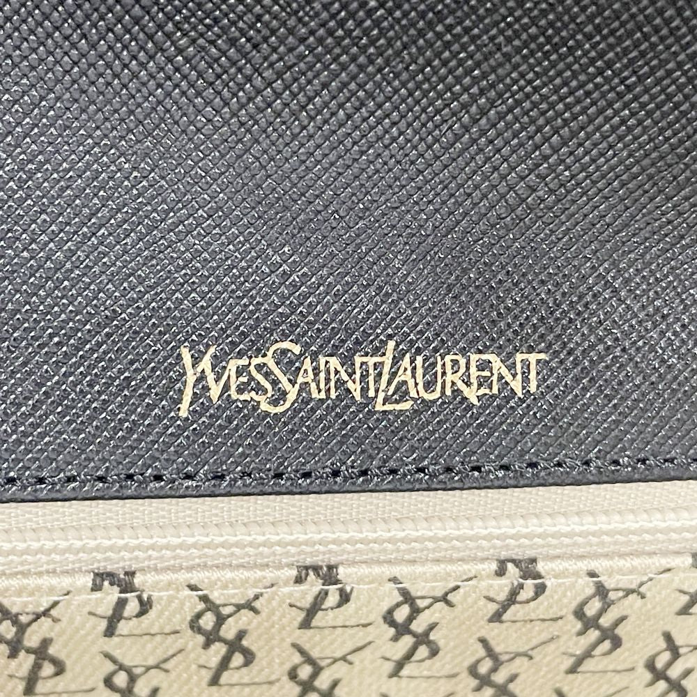 YVES SAINT LAURENT(イヴ・サンローラン) デカボタン スクエア型 ヴィンテージ クラッチバッグ レザー レディース【中古B】20240511