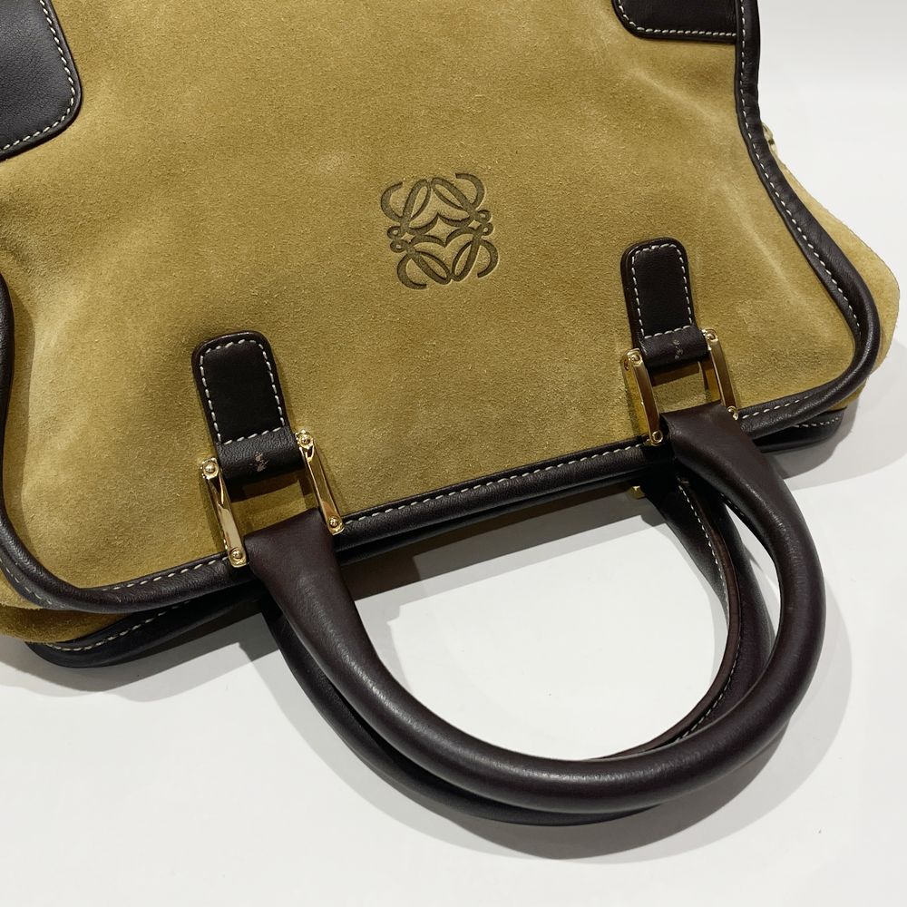 LOEWE(ロエベ) アマソナ28 アナグラム ハンドバッグ スエード/レザー レディース【中古AB】20240503