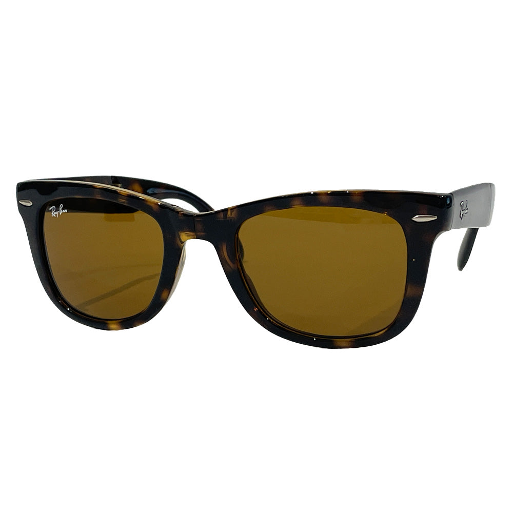 Ray-Ban(レイバン) FOLDING WAYFARER ホールディング 折り畳み デミ柄 フォ RB4106 サングラス 樹脂系/ ユニセックス【中古AB】