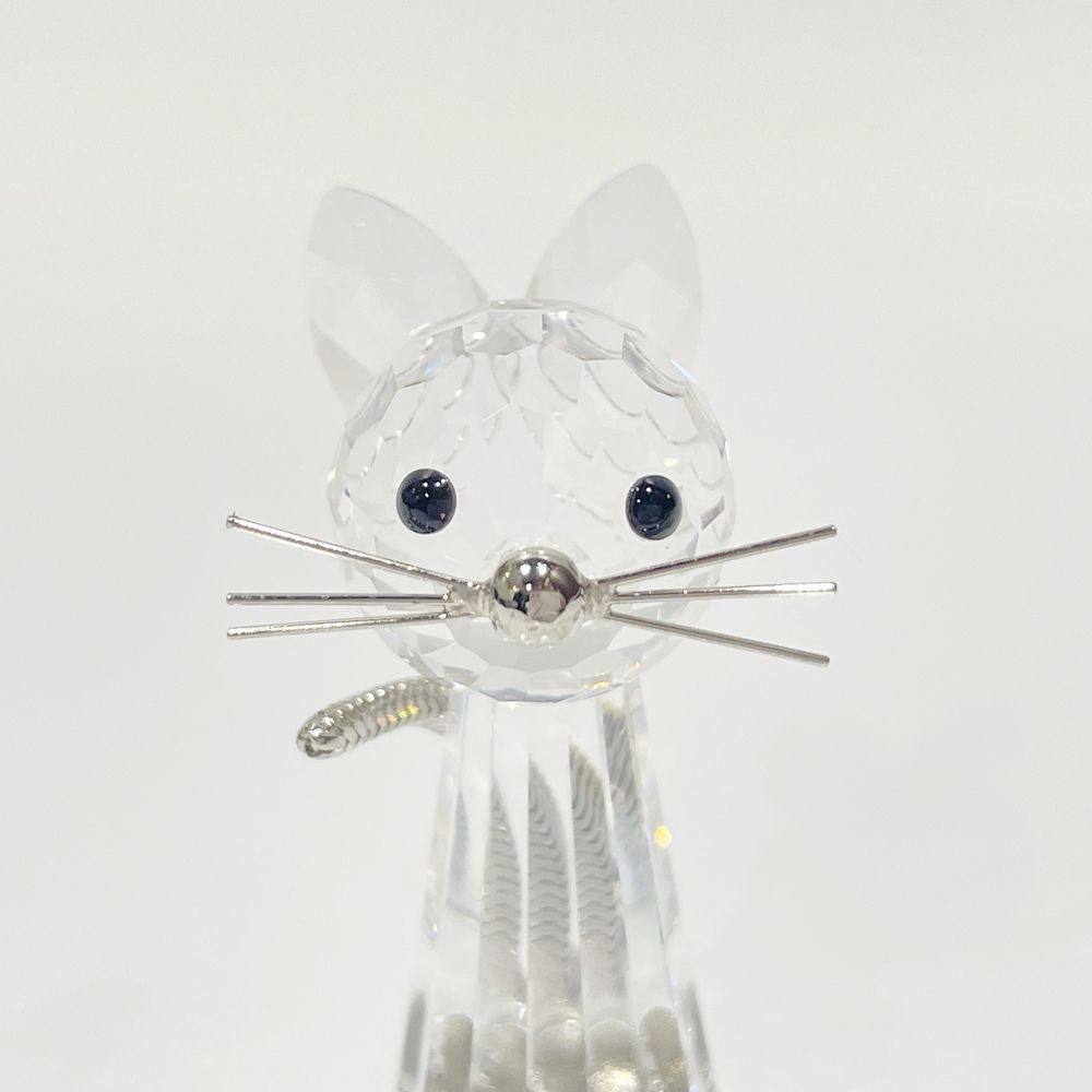 SWAROVSKI(スワロフスキー) 3体セット フィギュリン 置物 猫5cm ネズミ3cm ハリネズミ2cm クリスタル フィギュア ガラス ユニセックス【中古AB】