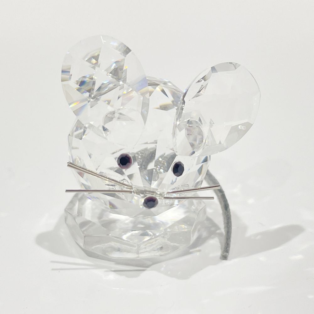 SWAROVSKI(スワロフスキー) 3体セット フィギュリン 置物 猫5cm ネズミ3cm ハリネズミ2cm クリスタル フィギュア ガラス ユニセックス【中古AB】