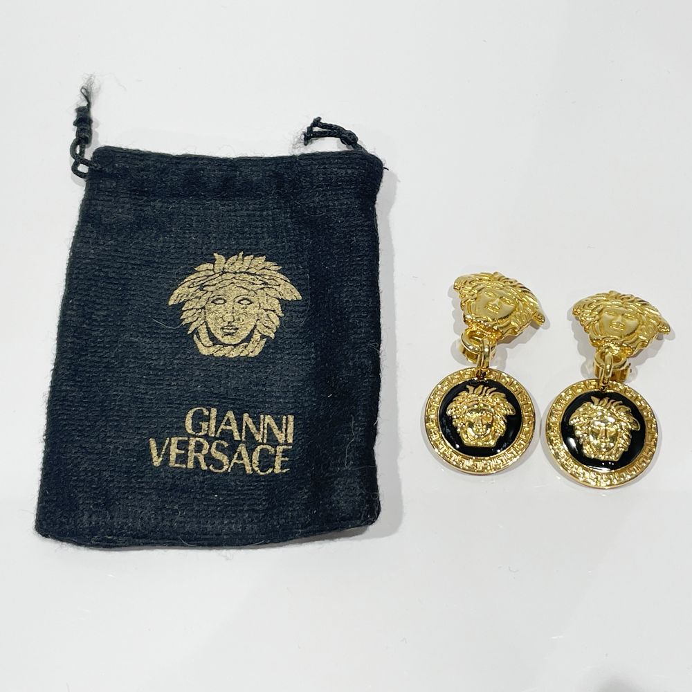 Gianni Versace(ジャンニ・ヴェルサーチ) メドゥーサ スイング ラウンド エナメル イヤリング GP/エナメル ユニセックス【中古AB】20240508