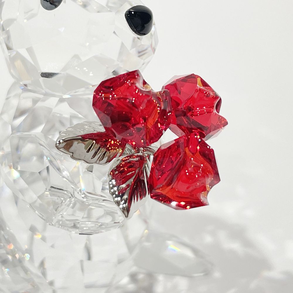 SWAROVSKI(スワロフスキー) フィギュリン 5.5cm 置物 ウサギ バラ 花 クリスタル フィギュア ガラス ユニセックス【中古A】20240506