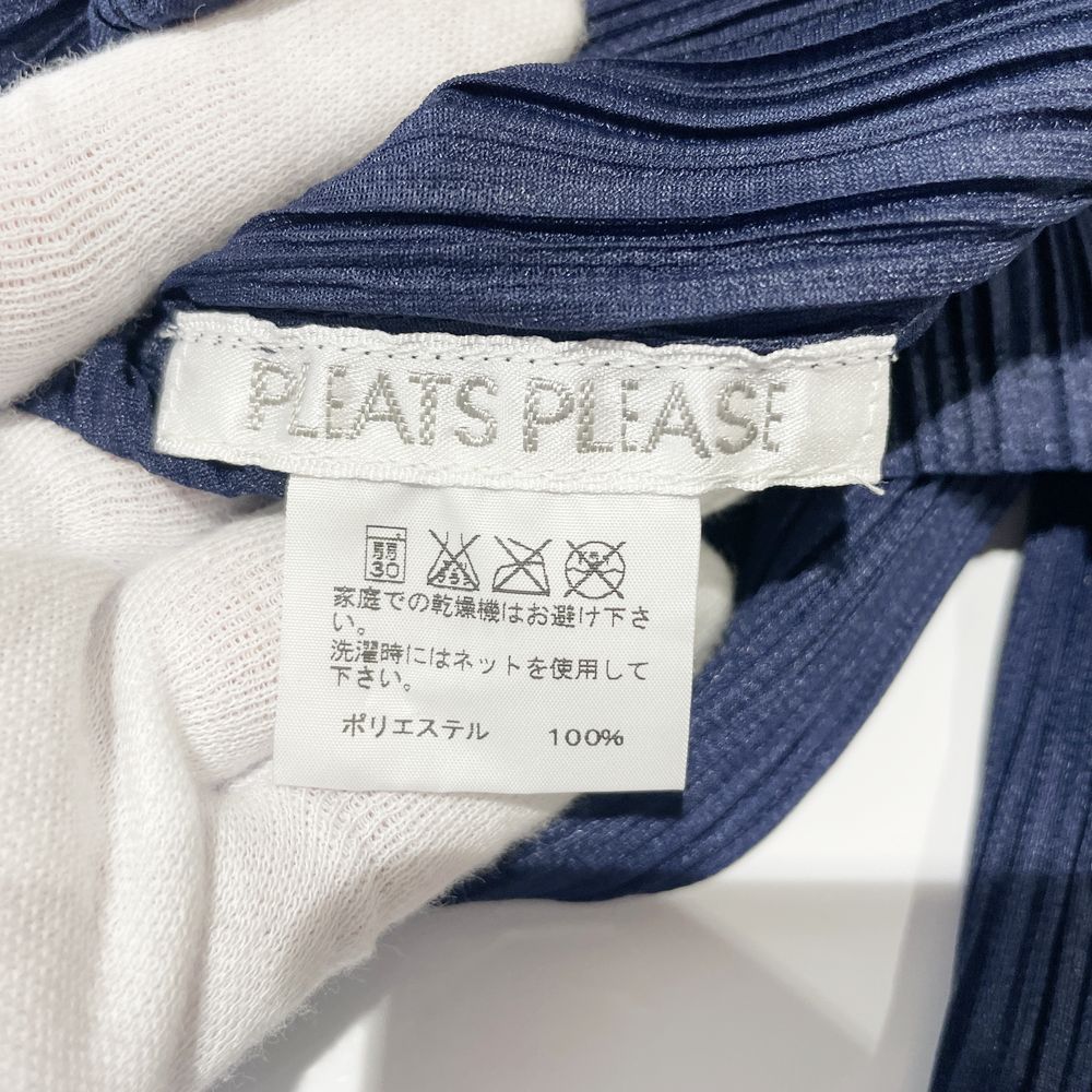 PLEATS PLEASE(プリーツプリーズ) イッセイミヤケ プリーツ加工 デザイン ハイネック 長袖 サイズ3 PP01-JK545 カットソー ポリエステル レディース【中古B】20240514