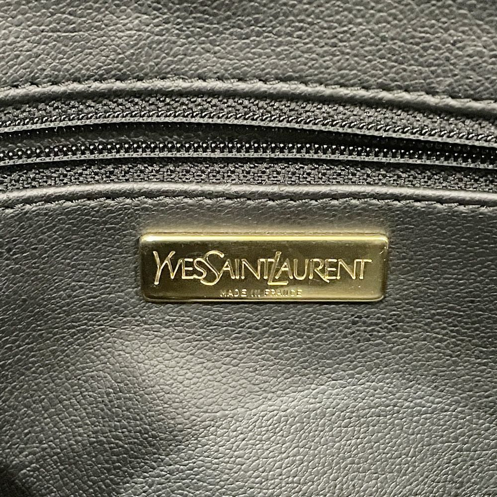 YVES SAINT LAURENT(イヴ・サンローラン) Yカットアウト YSLチャーム付き 斜め掛け ヴィンテージ ショルダーバッグ レザー レディース【中古AB】20240526