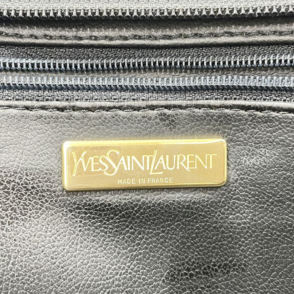 YVES SAINT LAURENT(イヴ・サンローラン) Yカットアウト YSL ロゴチャーム付き 2WAY ヴィンテージ ハンドバッグ レザー レディース【中古AB】20240518