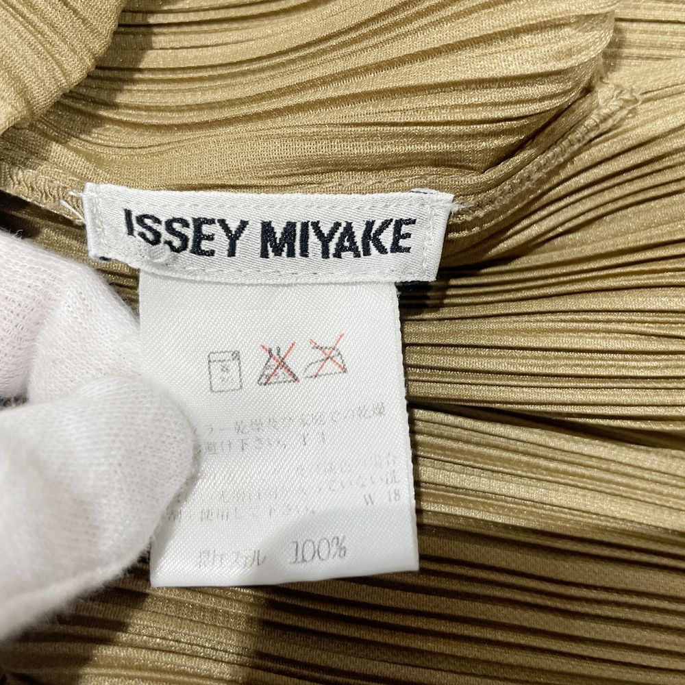 ISSEY MIYAKE(イッセイミヤケ) プリーツ加工 ハイネック サイドスリット ノースリーブ PP05-JK603 カットソー ポリエステル レディース【中古B】20240514