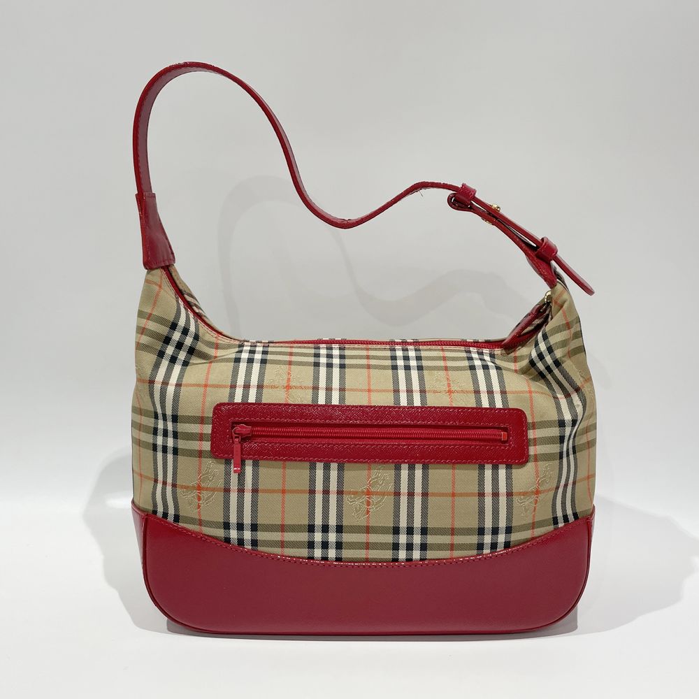 中古AB/使用感小】BURBERRY バーバリー ロゴ チェック 肩掛け ワンショルダー レディース ショルダーバッグ20468328