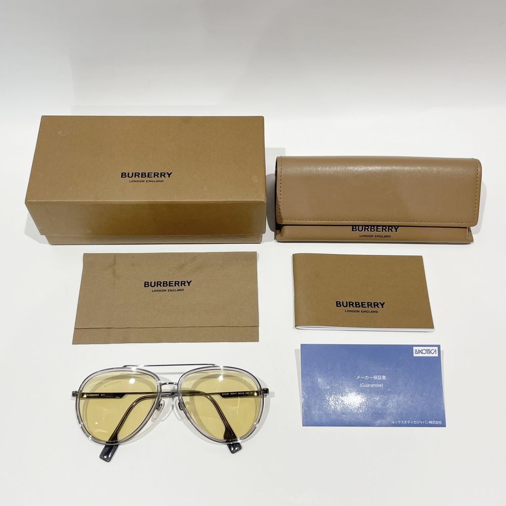 中古B/標準】BURBERRY バーバリー BE3125 ティアドロップ ユニセックス サングラス シルバー20468346