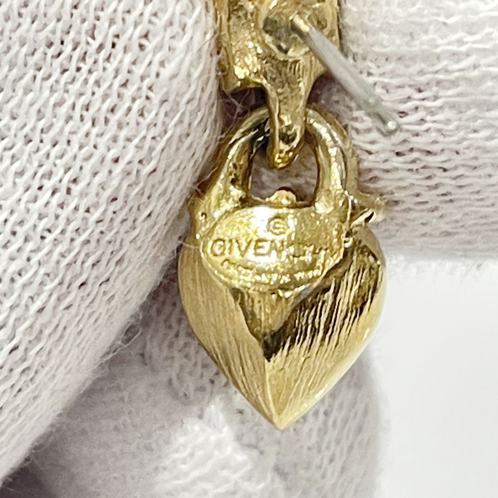 GIVENCHY(ジバンシィ) Gロゴ ハート スイング ラインストーン ヴィンテージ ピアス GP レディース【中古B】20240524