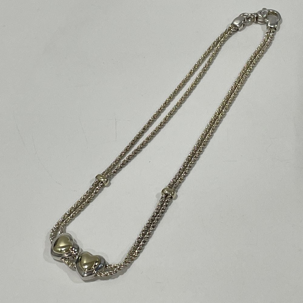 中古AB/使用感小】TIFFANY&Co. ティファニー 【レア】ダブルロープ ハート コンビ シルバー925 K18YG レディース ネックレス 20468390