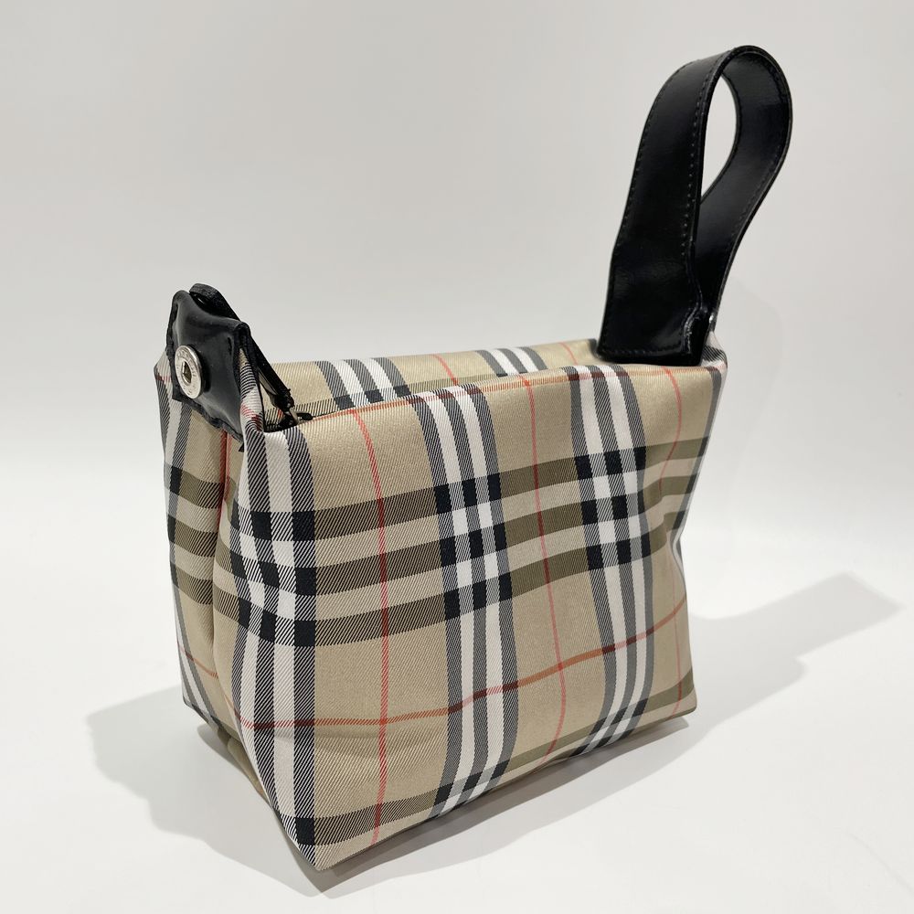 中古B/標準】BURBERRY バーバリー チェック ミニ ポーチ レディース ハンドバッグ ベージュ20469053