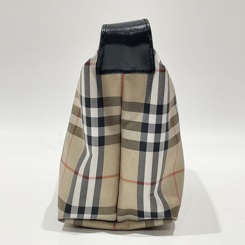 BURBERRY(バーバリー) チェック ミニ ポーチ ハンドバッグ キャンバス/レザー レディース【中古B】20240519