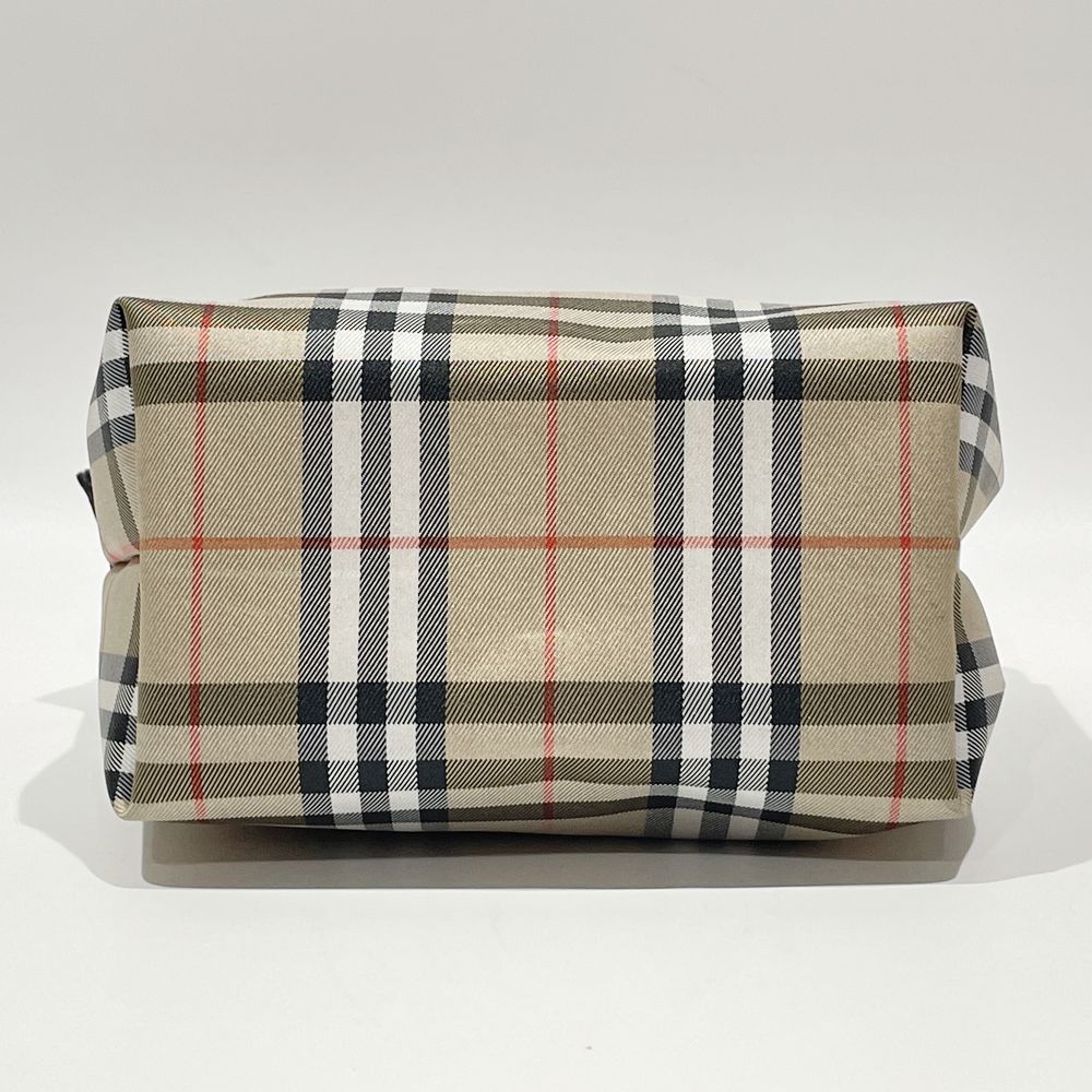 BURBERRY(バーバリー) チェック ミニ ポーチ ハンドバッグ キャンバス/レザー レディース【中古B】20240519