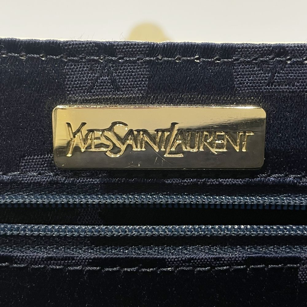 YVES SAINT LAURENT(イヴ・サンローラン) ダイヤカット YSL ロゴ トップハンドル 2WAY ヴィンテージ ハンドバッグ レザー レディース【中古AB】20240518