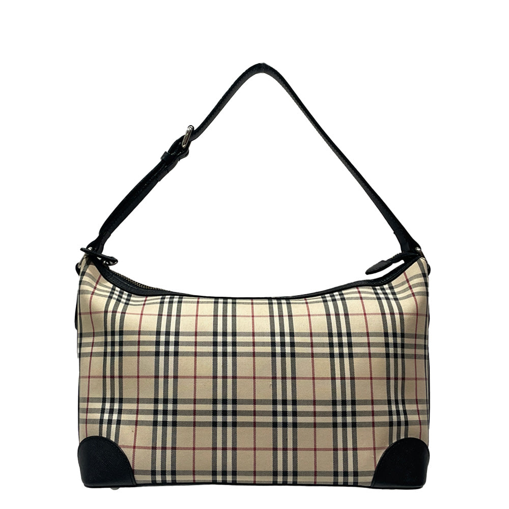 BURBERRY(バーバリー) チェック ワンショルダー ショルダーバッグ キャンバス/レザー レディース【中古B】20240518