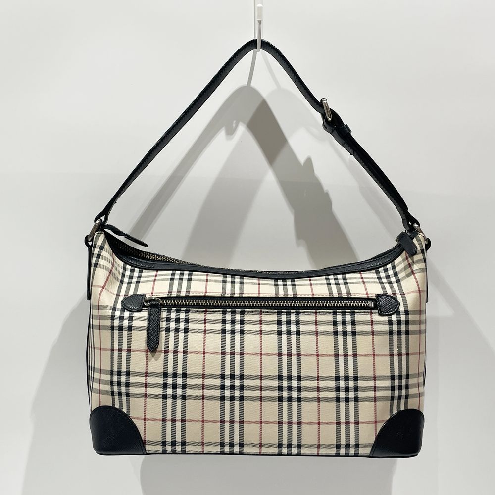 中古B/標準】BURBERRY バーバリー チェック ワンショルダー レディース ショルダーバッグ ベージュ×ブラック20469094