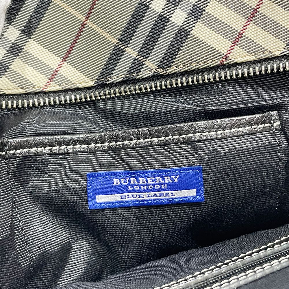 BURBERRY BLUE LABEL(バーバリーブルーレーベル) チェック 大容量 トートバッグ キャンバス/レザー レディース【中古B】20240518