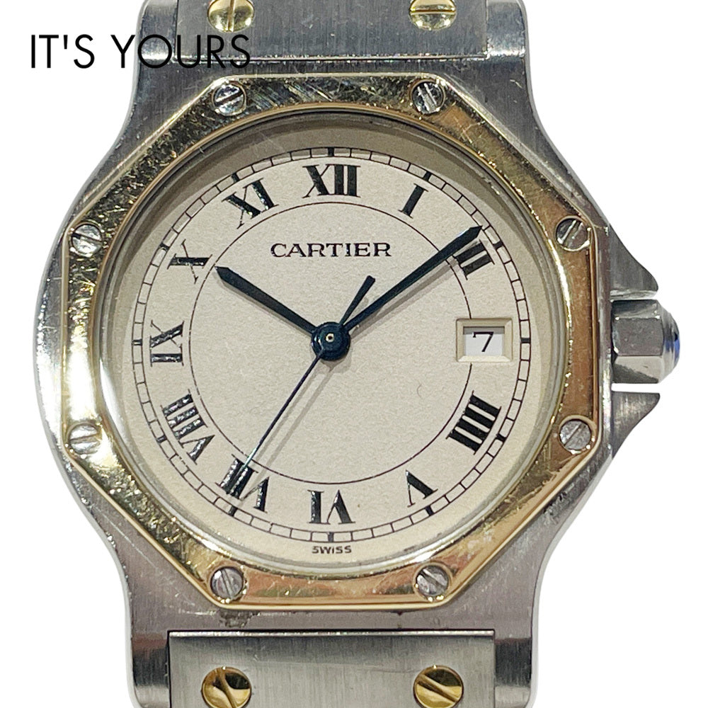 CARTIER(カルティエ) サントスオクタゴン LM コンビ W2001583 腕時計 ステンレススチール/K18イエローゴールド レディース【中古】20241104