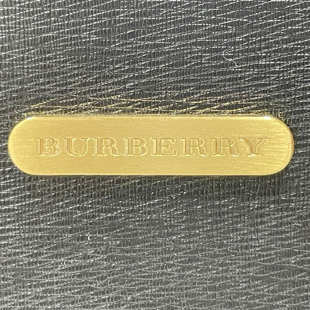 BURBERRY(バーバリー) ロゴ プレート 内部チェック サイドボタン ハンドバッグ レザー レディース【中古AB】20240526