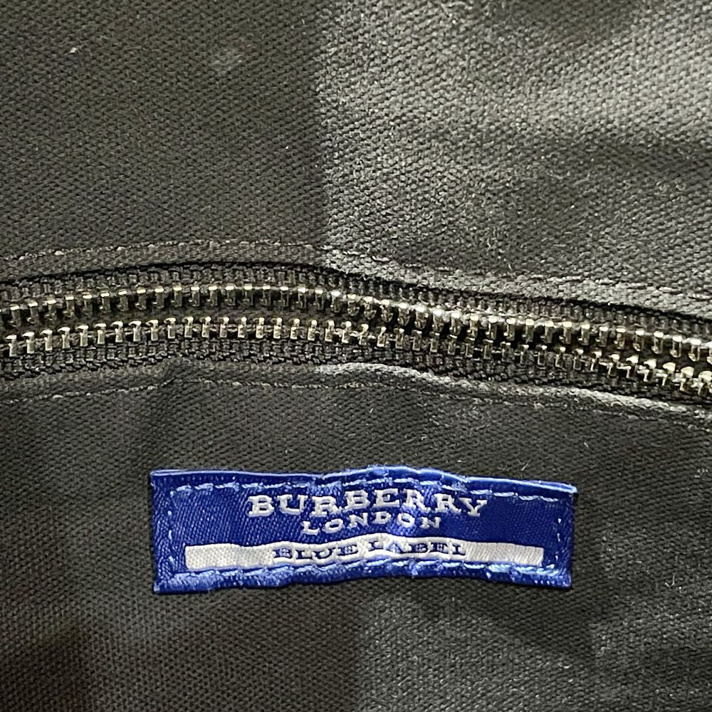 BURBERRY BLUE LABEL(バーバリーブルーレーベル) 刺繍 ステッチ 肩掛け トートバッグ キャンバス/レザー レディース【中古B】20240526