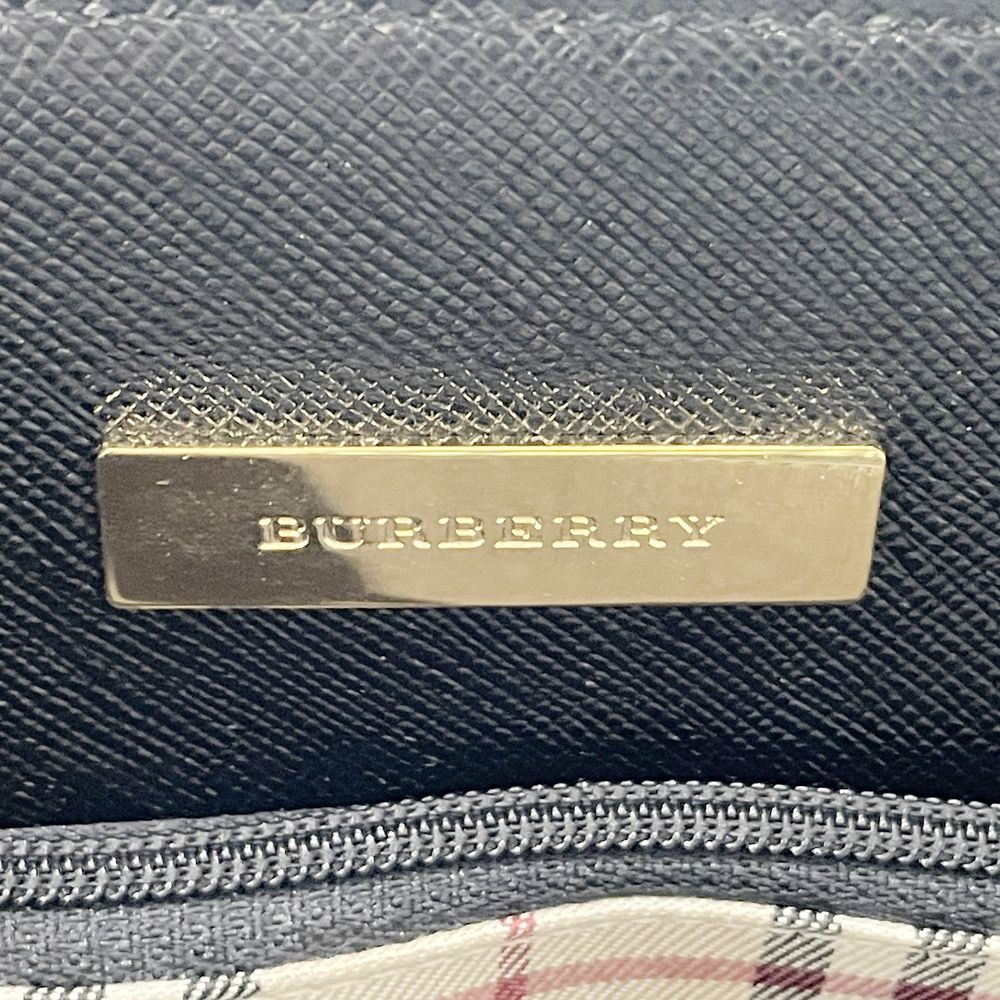 BURBERRY(バーバリー) ロゴ プレート 内部チェック ハンドバッグ レザー レディース【中古AB】20240525