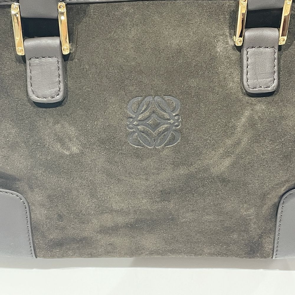 LOEWE(ロエベ) アマソナ アナグラム ヴィンテージ ハンドバッグ スエード/レザー レディース【中古AB】20240526