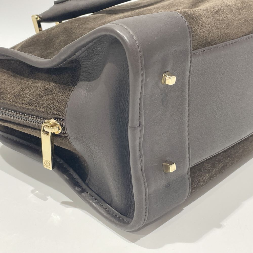 LOEWE(ロエベ) アマソナ アナグラム ヴィンテージ ハンドバッグ スエード/レザー レディース【中古AB】20240526