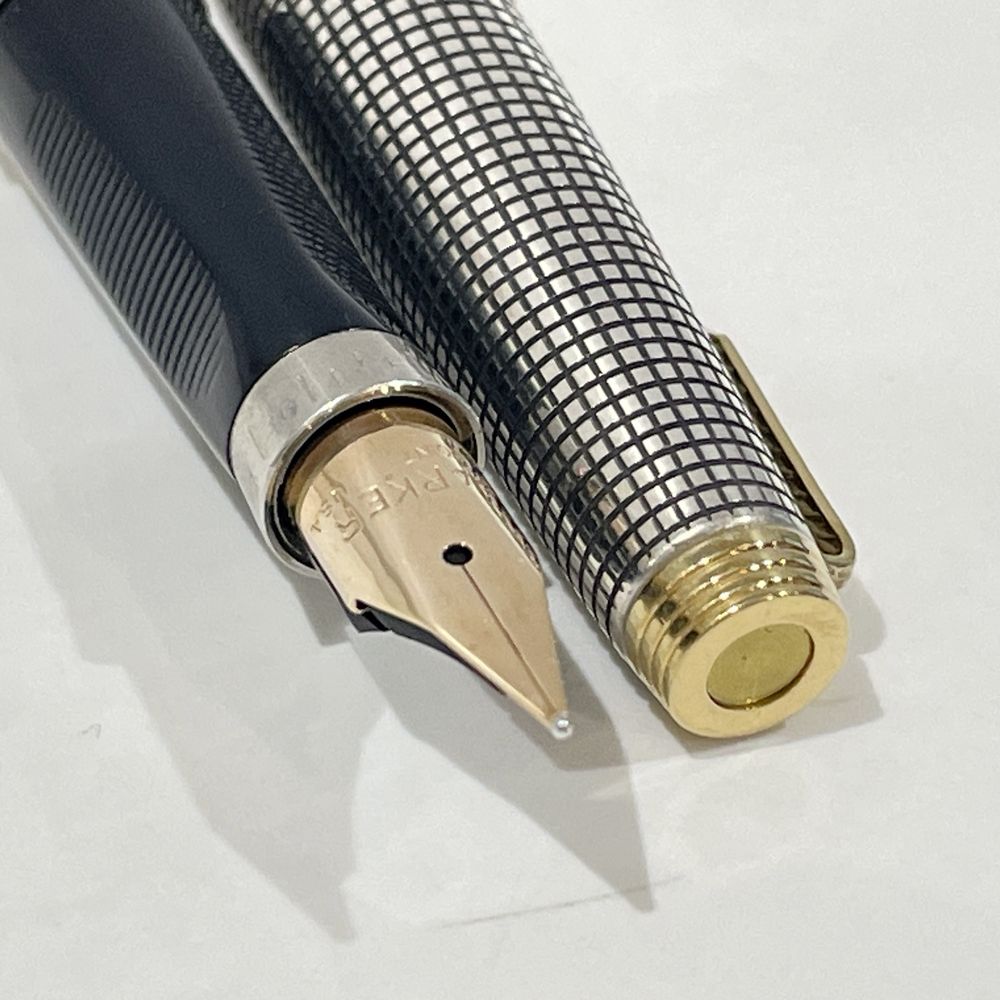 中古A/美品】PARKER パーカー シズレ #75 スターリングシルバー USA製 フラットトップ XF極細字 ユニセックス 万年筆 シルバー 20470909