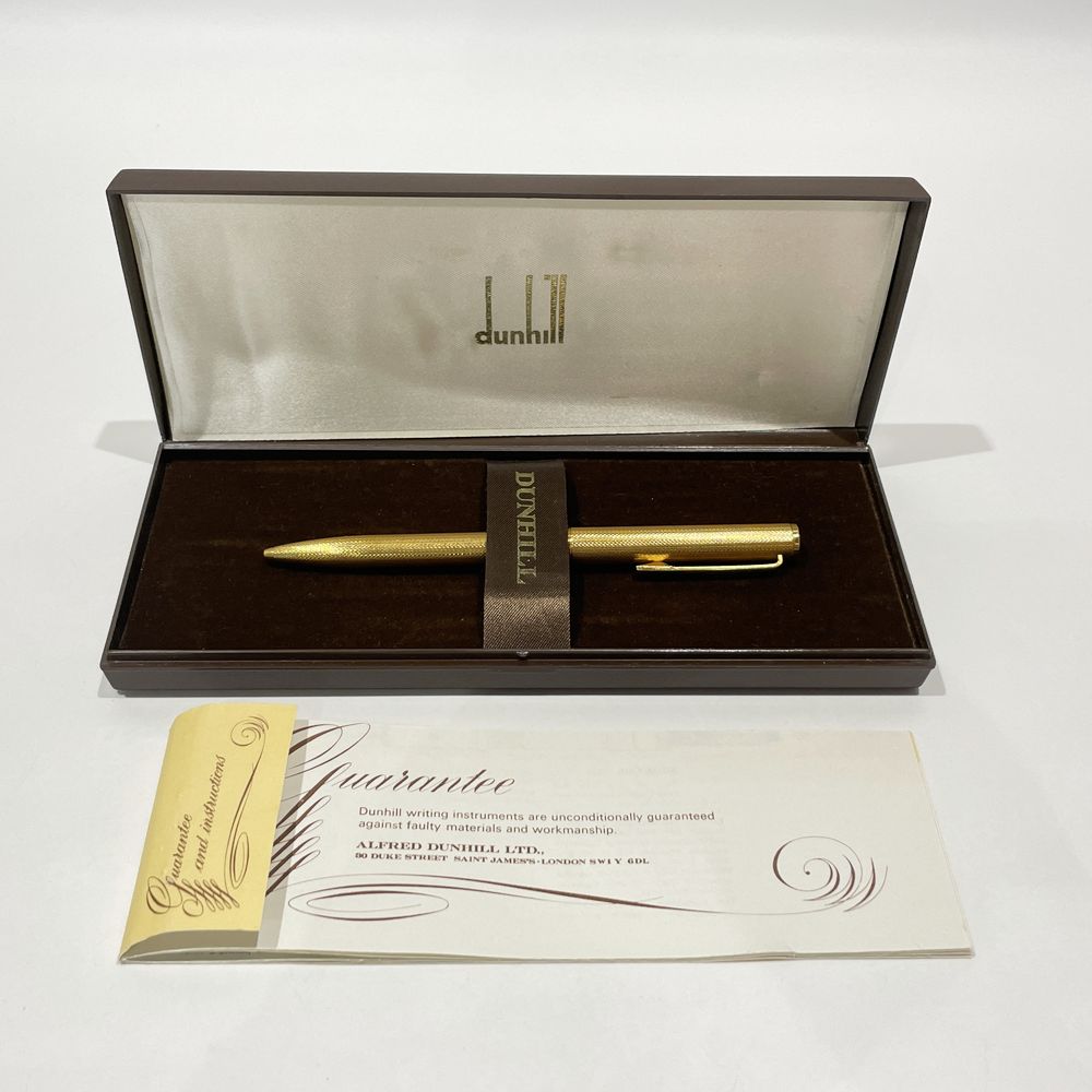 中古A/美品】Dunhill ダンヒル ジェムライン バーレイ ツイスト式 ユニセックス ボールペン ゴールド20470924